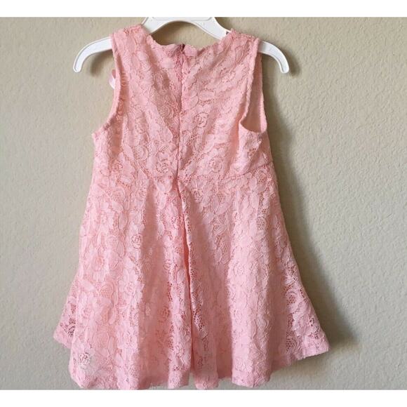 Xirubaby Blush Pink Rose Pearl Floral Lace Overlay Sleeveless Dress Size 18M - Picture 3 of 3